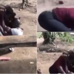 Video: Woman beats husband mercilessly as neighbours refuse to intervene